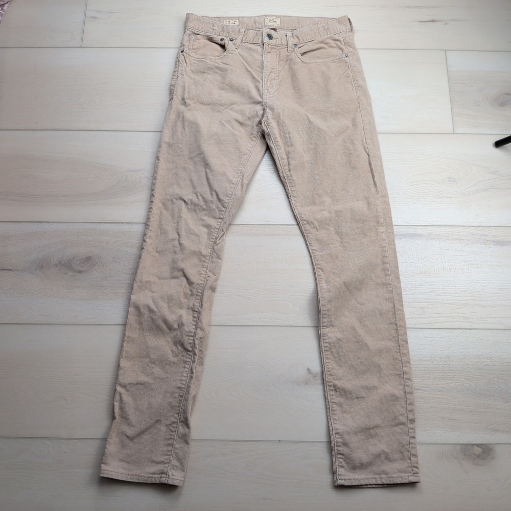 J.Crew 250 Slim Fit Corduroy Pants Mens 32x34 (Fits 32x33) Tan Five Pocket Cords